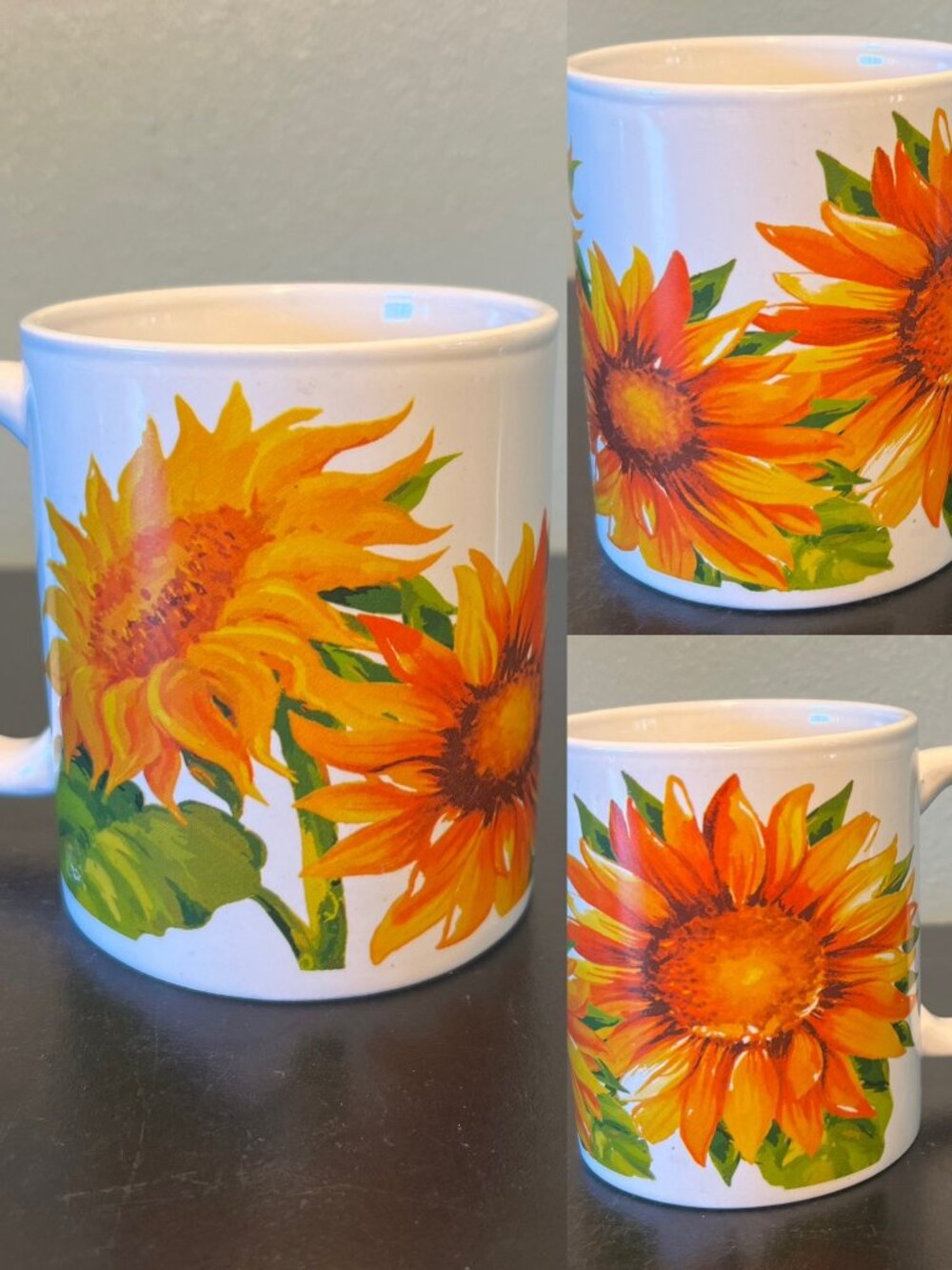 VINTAGE Royal Norfolk SUNFLOWERS Blossoms Stoneware Coffee Mug